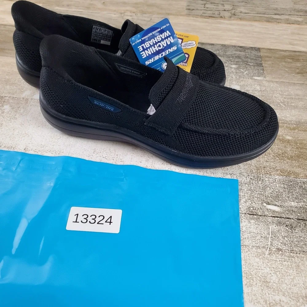 SKECHERS On The Go Radiant Bonnie Womens Loafers Sz 9 Black Slip On Round Toe